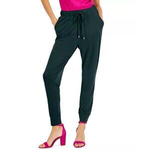 INC International Concepts Womens Size XS High-Waist Dressy Joggers Green $59